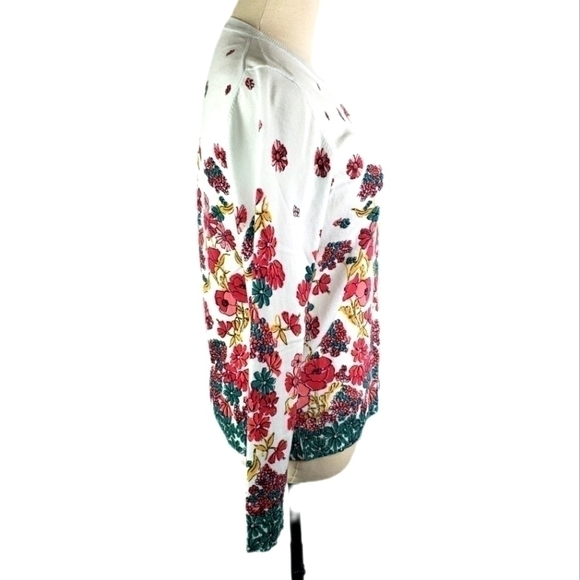 Karen Scott Long Sleeve Button Down Cardigan Floral Print Size XS - Picture 4 of 9